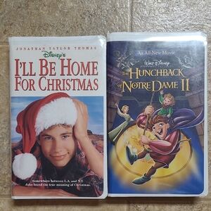 Disney VHS Tapes - I'll Be Home for Christmas & The Hunchback of Notre Dame II